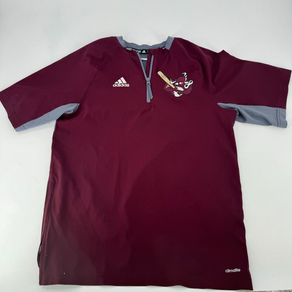 Adidas Men Kansas City T-Bones Baseball Short Sleeve Climalite Jacket Pullover S